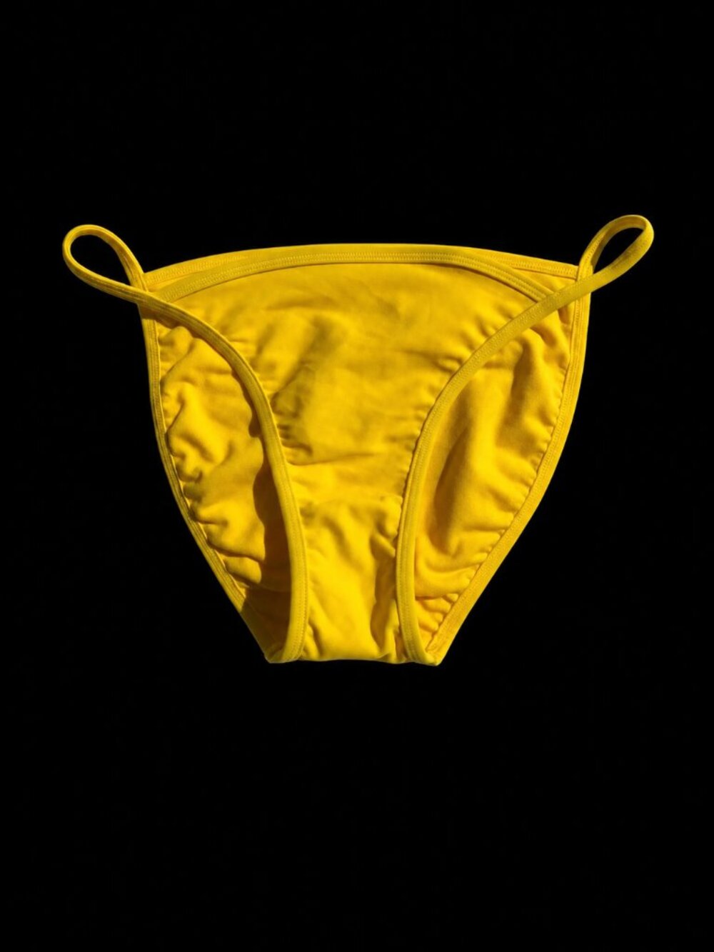 Women's Yellow Bikini Swim Bottoms, M